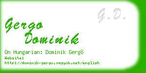 gergo dominik business card